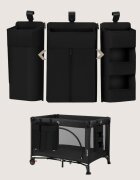 Lionelo Organizator multifunctional Sidepocket L Negru 3 parti independente cu multiple buzunare universal 58x11x58 cm