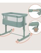 Lionelo Patut co-sleeper 3 in 1 Aurora Verde cu leganare si setare unghiulara saltea geanta transport reglabil in 5 pozitii pe inaltime greutate suportata 9 kg 85x60x66 cm