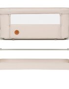 Lionelo Patut co-sleeper Leonie Plus Bej pliabil cu sistem de leganare setare unghiulara reglabil in 6 pozitii pe inaltime conform cu standardele europeane de securitate EN1130 si EN16890