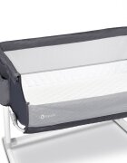 Lionelo Patut co-sleeper Theo Dark Grey 2 in 1 cu setare unghiulara reglabil pe inaltime laterala culisanta standard European EN 1130