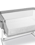 Lionelo Patut co-sleeper Theo Grey 2 in 1 cu setare unghiulara reglabil pe inaltime laterala culisanta standard European EN 1130