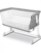Lionelo Patut co-sleeper Theo Grey 2 in 1 cu setare unghiulara reglabil pe inaltime laterala culisanta standard European EN 1130