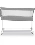 Lionelo Patut co-sleeper Theo Grey 2 in 1 cu setare unghiulara reglabil pe inaltime laterala culisanta standard European EN 1130