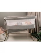 Lionelo Patut co-sleeper Theo Grey 2 in 1 cu setare unghiulara reglabil pe inaltime laterala culisanta standard European EN 1130