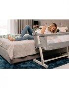Lionelo Patut co-sleeper Theo Grey 2 in 1 cu setare unghiulara reglabil pe inaltime laterala culisanta standard European EN 1130