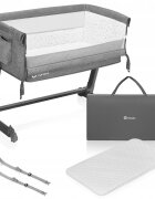 Lionelo Patut co-sleeper Theo Grey Stone 2 in 1 cu setare unghiulara reglabil pe inaltime laterala culisanta standard European EN 1130