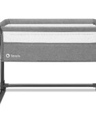 Lionelo Patut co-sleeper Theo Grey Stone 2 in 1 cu setare unghiulara reglabil pe inaltime laterala culisanta standard European EN 1130