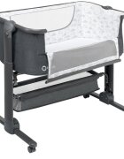 Lionelo Patut co-sleeper Timon Gri 3 in 1 pliabil cu setare unghiulara reglabil in 6 pozitii pe inaltime dimensiune 90x50 cm