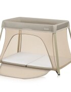 Lionelo Patut multifunctional Alice Bej 3 in 1 pliabil 0 luni+ 2 trepte de inaltime pentru saltea material rezistent Oxford 300D cu iesire laterala geanta de transport pana 15 kg 104x70x74 cm