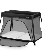 Lionelo Patut multifunctional Alice Negru 3 in 1 pliabil 0 luni+ 2 trepte de inaltime pentru saltea material rezistent Oxford 300D cu iesire laterala geanta de transport pana 15 kg 104x70x74 cm