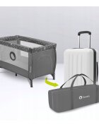 Lionelo Patut pentru copii Stefi Plus Gri Pliabil Cu doua nivele Intrare laterala cu fermoar 2 roti 120 x 60 cm Conform cu standardul european de securitate EN 716