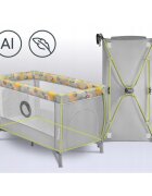 Lionelo Patut pentru copii Stefi Plus RozGalben Pliabil Cu doua nivele Intrare laterala cu fermoar 2 roti 120 x 60 cm Conform cu standardul european de securitate EN 716