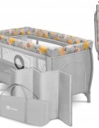 Lionelo Patut pentru copii Stefi Plus RozGalben Pliabil Cu doua nivele Intrare laterala cu fermoar 2 roti 120 x 60 cm Conform cu standardul european de securitate EN 716