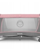 Lionelo Patut pliabil Flower Roz cu doua nivelearcada masuta de infasat bara cu jucarii Conform cu standardele europeane de securitate EN 716 si EN12221