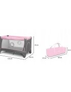 Lionelo Patut pliabil Flower Turquoise cu doua nivelearcada masuta de infasat bara cu jucarii Conform cu standardele europeane de securitate EN 716 si EN12221