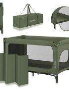 Lionelo Patut pliabil Jasmin Easy Fold verde