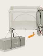 Lionelo Patut pliabil Laura 102 x 74 cm Cu doua nivele Functie de tarc Cu roti Include salteluta si geanta de transport Pereti din plasa Deschidere laterala Pana la 15 kg 0 luni + Bej