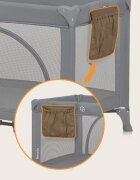 Lionelo Patut pliabil Laura 102 x 74 cm Cu doua nivele Functie de tarc Cu roti Include salteluta si geanta de transport Pereti din plasa Deschidere laterala Pana la 15 kg 0 luni + Gri