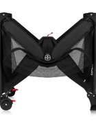 Lionelo Patut pliabil Laura 102 x 74 cm Cu doua nivele Functie de tarc Cu roti Include salteluta si geanta de transport Pereti din plasa Deschidere laterala Pana la 15 kg 0 luni + Negru