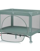 Lionelo Patut pliabil Laura 102 x 74 cm Cu doua nivele Functie de tarc Cu roti Include salteluta si geanta de transport Pereti din plasa Deschidere laterala Pana la 15 kg 0 luni + Verde