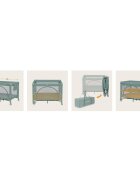 Lionelo Patut pliabil Laura 102 x 74 cm Cu doua nivele Functie de tarc Cu roti Include salteluta si geanta de transport Pereti din plasa Deschidere laterala Pana la 15 kg 0 luni + Verde