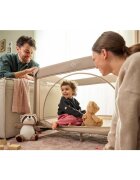 Lionelo Patut pliabil Laura 102 x 74 cm Cu doua nivele Functie de tarc Cu roti Include salteluta si geanta de transport Pereti din plasa Deschidere laterala Pana la 15 kg 0 luni + Verde