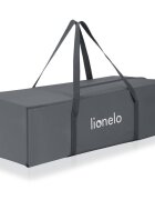 Lionelo Patut pliabil multifunctional Ellen Gri cu laterala culisanta nivel suplimentar intrare laterala cu fermoar 2 roti saltea pliabila si geanta de transport incluse 0-36 luni pana la 15 kg 120x60 cm