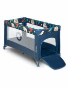 Lionelo Patut pliabil Stefi Blue Navy cu un nivelintrare laterala cu fermoar roti conform cu standardul european de securitate EN 716