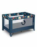 Lionelo Patut pliabil Stefi Blue Navy cu un nivelintrare laterala cu fermoar roti conform cu standardul european de securitate EN 716