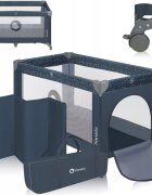Lionelo Patut pliabil Stefi BlueGrey cu un nivel intrare laterala cu fermoar roti conform cu standardul european de securitate EN 716