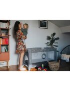 Lionelo Patut pliabil Stefi BlueGrey cu un nivel intrare laterala cu fermoar roti conform cu standardul european de securitate EN 716