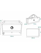 Lionelo Patut pliabil Stefi Pink Ombre cu un nivel intrare laterala cu fermoar roti conform cu standardul european de securitate EN 716