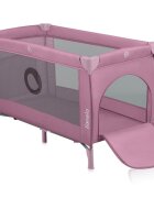 Lionelo Patut pliabil Stefi Plus Cu doua nivele Cu intrare laterala cu fermoar 2 roti 120 x 60 cm Conform cu standardul european de securitate EN 716 Roz