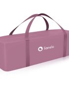 Lionelo Patut pliabil Stefi Plus Cu doua nivele Cu intrare laterala cu fermoar 2 roti 120 x 60 cm Conform cu standardul european de securitate EN 716 Roz