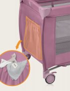 Lionelo Patut pliabil Stefi Plus Cu doua nivele Cu intrare laterala cu fermoar 2 roti 120 x 60 cm Conform cu standardul european de securitate EN 716 Roz