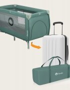 Lionelo Patut pliabil Stefi Plus Cu doua nivele Cu intrare laterala cu fermoar 2 roti 120 x 60 cm Conform cu standardul european de securitate EN 716 Verde Olive