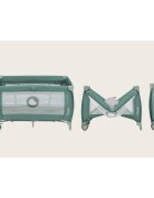 Lionelo Patut pliabil Stefi Plus Cu doua nivele Cu intrare laterala cu fermoar 2 roti 120 x 60 cm Conform cu standardul european de securitate EN 716 Verde Olive