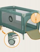 Lionelo Patut pliabil Stefi Plus Cu doua nivele Cu intrare laterala cu fermoar 2 roti 120 x 60 cm Conform cu standardul european de securitate EN 716 Verde Olive