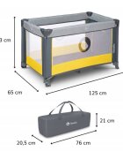 Lionelo Patut pliabil Stefi Yellow Lemon cu un nivel intrare laterala cu fermoar roti conform cu standardul european de securitate EN 716