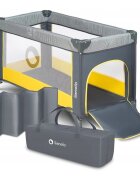 Lionelo Patut pliabil Stefi Yellow Lemon cu un nivel intrare laterala cu fermoar roti conform cu standardul european de securitate EN 716