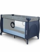 Lionelo Patut pliant Sven Plus Blue Navi cu doua nivele cu arcada jucarii masuta de infasat vibratii melodii conform cu standardele europeane de securitate EN716 si EN12221