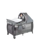 Lionelo Patut pliant Sven Plus Grey cu doua nivele cu arcada jucarii masuta de infasat vibratii melodii conform cu standardele europeane de securitate EN716 si EN12221