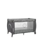 Lionelo Patut pliant Sven Plus Grey cu doua nivele cu arcada jucarii masuta de infasat vibratii melodii conform cu standardele europeane de securitate EN716 si EN12221