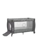 Lionelo Patut pliant Sven Plus Grey cu doua nivele cu arcada jucarii masuta de infasat vibratii melodii conform cu standardele europeane de securitate EN716 si EN12221