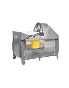 Lionelo Patut pliant Sven Plus Yellow Scandi cu doua nivele cu arcada jucarii masuta de infasat vibratii melodii conform cu standardele europeane de securitate EN716 si EN12221
