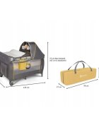 Lionelo Patut pliant Sven Plus Yellow Scandi cu doua nivele cu arcada jucarii masuta de infasat vibratii melodii conform cu standardele europeane de securitate EN716 si EN12221