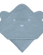 Lionelo Prosop de baie cu gluga din muselina 100 bumbac 80x80 cm albastru