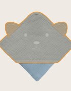 Lionelo Prosop de baie cu gluga din muselina 100 bumbac 80x80 cm albastru