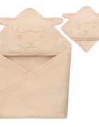 Lionelo Prosop de baie cu gluga din muselina 100 bumbac 80x80 cm bej deschis