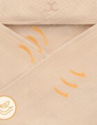 Lionelo Prosop de baie cu gluga din muselina 100 bumbac 80x80 cm bej deschis
